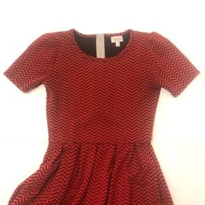 LuLaRoe Amelia Zip Dress-chevron